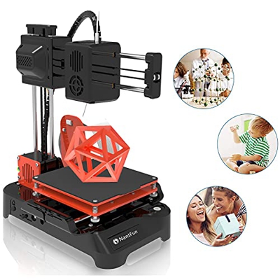 NantFun Impresora 3D, Mini Impresora 3D Portátil Pequeña para Niños y Principiantes con Filamento PLA, Calentamiento Rápido, Tamaño De Impresión 100X1