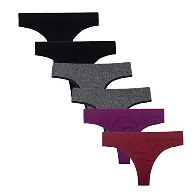 SHEKINI Bragas Tangas Invisibles sin Costuras de Talla Baja Sexys Braguita sin Costura Invisible por la Cintura Ropa Interior para Mujer Pack DE 4/6 (