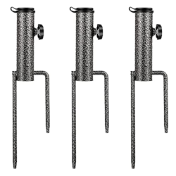 Kaxofang 3 Piezas Sombrilla de Patio, Soporte de Ancla de Acero, Sombrilla de Playa, Base MetáLica, Soporte para Barrena de CéSped, Soporte de Tornill características
