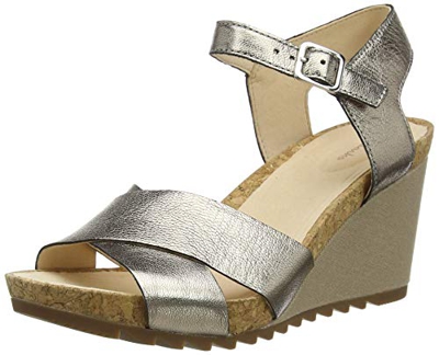 Clarks Flex Sun, Sandalias de Talón Abierto Mujer, Gris (Stone Stone), 36 EU
