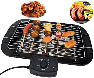 LSDRALOBBEB Parrilla Eléctrica Plancha de Asar Parrilla de Barbacoa portátil para Barbacoa Interior, Parrilla eléctrica para Barbacoa Interior y Exter
