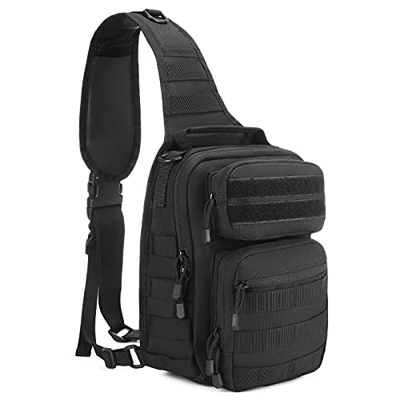 UBORSE Bolsa de Pecho Táctica Militar Mochila Cruzada para Hombro Impermeable Molle Bandolera Mochila de Pecho para Trekking Camping Cazar Acampada Se