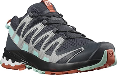 Salomon XA Pro 3D V8 Mujer Zapatos de trail running, Negro (Ebony/Yucca/Mec Orange), 38 2/3 EU