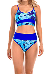 heekpek Conjunto Bikini Mujer Bikinis Brasileños Viento Deportivo Rayas Bikini Talle Alto Mujer Sexy Bikini Bañador Traje de baño Dos Piezas en oferta