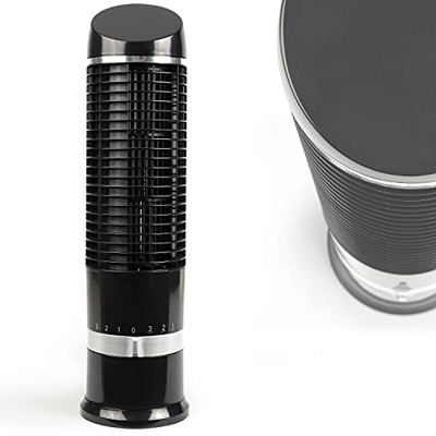 Ventilador de mesa oscilante silencioso negro – Ventilador de torre pequeño altura 41,5 cm – Pequeño ventilador de pie muy silencioso – Ventilador por
