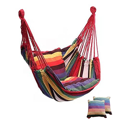 LACHUMU Hamaca para acampar al aire libre, hamaca gruesa, silla para colgar columpio, portátil, relajación, lona, viajes, camping, silla perezosa, no 