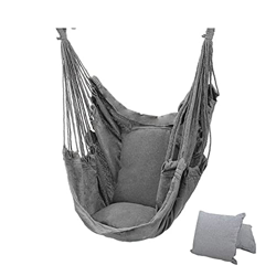 LACHUMU Hamaca para acampar al aire libre, hamaca gruesa, silla de columpio, portátil, de relajación, de lona, para viajes, camping, silla perezosa, n características