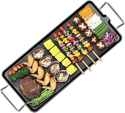 Parrilla Eléctrica Plancha de Asar Barbacoa Interior Parrilla eléctrica sin Humo para Interiores, Parrillas portátiles para Barbacoa, calefacción, ter