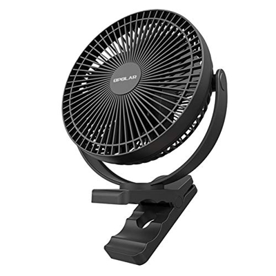10000mAh clip de batería recargable de 8 pulgadas en ventilador, 4 velocidades Ventilador de USB circulante de aire rápido, pinza robusta portátil par