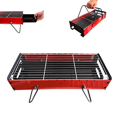 Barbacao de carbón portable Parrilla de carbón Barbacoa sobremesa Barbacoa cuadrada La pandeja de carbon extraíble