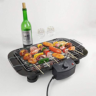 Parrilla Eléctrica para Barbacoa Mesa Sin Humo para Interiores Parrilla para Barbacoa con 5 Niveles De Ajuste De Temperatura para El Hogar Patio Al Ai