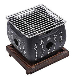 POHOVE Parrilla de arcilla de cerámica japonesa, parrilla de barbacoa de estilo japonés con parrilla de malla de alambre y base, para Yakiniku, Robata precio
