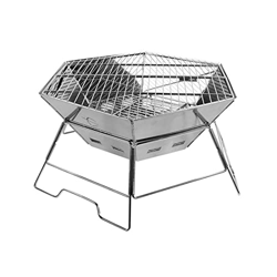 primrosely Barbacoa portátil de carbón vegetal para camping, kit de parrilla de carbón vegetal, barbacoa de pie de acero inoxidable, buena ventilación características