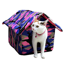 MEZING Casa para Perros, Caseta para Gatos, Impermeable con Camuflaje, Seguro Y Cálido, Casa para Mascotas Resistente A La Intemperie, Interior Al Air precio