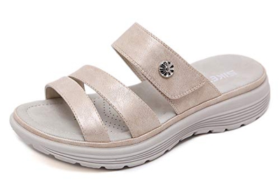 SMajong Sandalias con Punta Abierta para Mujer Sandalia de Plataforma Zapatos de Cuña Cómodos Zapatillas de Playa Verano Beige 40 EU