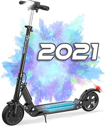 RCB Patinete Eléctrico Plegable, Electric Scooter de Velocidad Máx 30 km/h, Potente Motor Incorporado, Neumáticos Sólidos Antideslizantes, Luces LED y en oferta