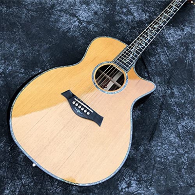 FKKLGNBDR Guitarra 41" Panel de Cedro sólido PS14 PS14 Guitarra acústica, Espalda y Lado Ebony Fingerboard GuitarFolk Pop Guitaracústica Guitarra Kits