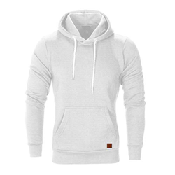 CNBOY Sudaderas con Capucha para Hombre Cosy Chaqueta Deportiva Sudadera con Cremallera Completa Hoodie Casual Jerséis Top Blouse (Blanco, XXL) en oferta