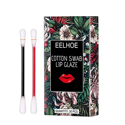 20 unids / caja hisopo de algodón con lápiz labial para cigarrillos, hisopo de algodón líquido antiadherente de larga duración para mujeres, estuche d