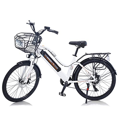 TAOCI Bicicletas eléctricas para mujeres adultas, todo terreno 26 pulgadas 36 V 250/350 W E-Bike Bicicletas Shimano 7 velocidades extraíble batería de