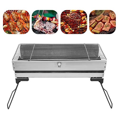 Parrilla De Barbacoa De Carbón, Parrilla Plegable De Acero Inoxidable Para Barbacoa Kabab Parrilla Plegable De Carbón Al Aire Libre Hibachi, Para Picn