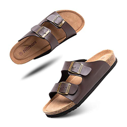 Sandalias Mujer Hombre Planas Zapatillas Verano Chanclas Con Hebilla Mules Zapatos Soporte Del Arco Comodas Marrón Talla 35 EU características