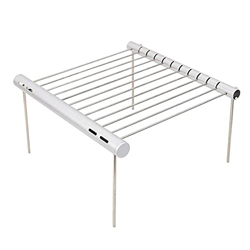 AUTOECHO Barbacoa de acero inoxidable, soporte de red para exteriores, soporte para quemador, puerta de acero inoxidable 304, parrilla de camping, par características