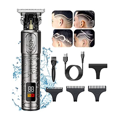Cortapelos Hombre, Maquina Cortar Pelo Profesional Maquina Afeitar Barba Inal¡§¡émbrica Profesional, Pantalla LED, Silenciosa para Ni?os y Familia con
