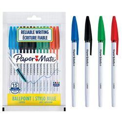 Paper Mate 045 bolígrafos - Punta mediana (1,0 mm), Colores surtidos de tinta, 15 unidades precio