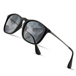SUNGAIT Polarizadas Gafas de sol Mujer hombre Retro 100% protección UVA conducción (Fregar Negro/Gris) 1509 características