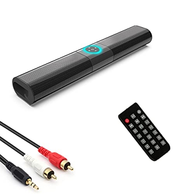 Barra de Sonido TV, Bluetooth 5.0 Barra Sonido Envolvente Altavoz para TV/Home Theatre, con Luces RGB, Interconexión de Audio Dual Bluetooth, Apoyo RC