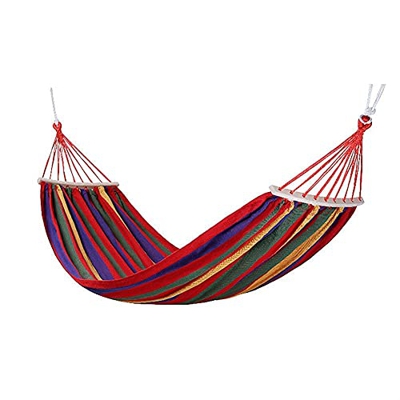 KTDT Hamaca Lona de algodón Hamaca Doble/Simple Rayas arcoíris Hamaca Columpio para Patio Porche Jardín Patio Trasero Descansar Al Aire Libre Interior