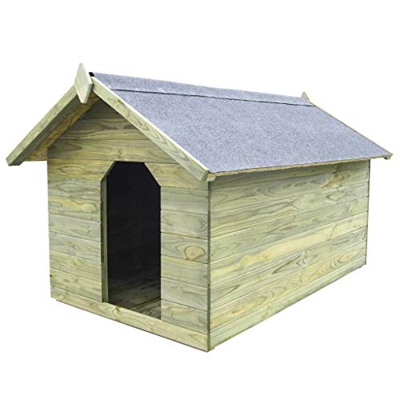 Festnjght Caseta de Jardín para Perros con Techo Abierto, Madera de Pino Impregnada 104,5 x 153,5 x 94 cm,Adecuado para Uso en Exteriores