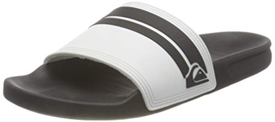 Quiksilver Rivi, Sandalia Slide Hombre, White/Black/White, 46 EU