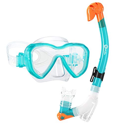 Dorlle Máscara de Buceo para niños Juego de Buceo Máscara de Snorkel con Snorkel seco Premium de 3 Canales y Gafas de Buceo antifugas y antivaho Juego