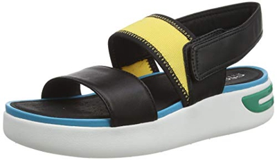 Geox D Ottaya Sandal B, Sandalias de Talón Abierto Mujer, Negro (Black/Turquoise C0490), 40 EU