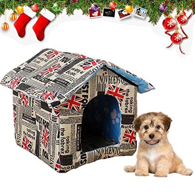 su-xuri Caseta plegable para animales de compañía, caseta para perro o casa de gato Chenil, impermeable, resistente al agua, para perros, casa, para a