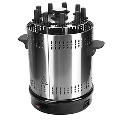 Parrilla de barbacoa, parrilla vertical eléctrica, rotación automática 360 grados, barbacoa de mesa para pollos a la parrilla, kebab o pinchos 23,8 × 