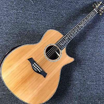 MLKJSYBA Guitarra Real Binding Cedar Top Rosewood Tight Back Lado Ebony Fingerboard Guitarra acústica (Color : Guitar, Size : 40 Inches)