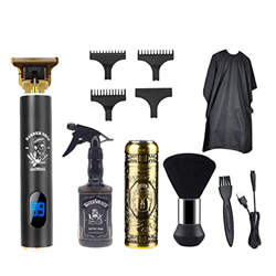 kit Maquina de Cortar el Pelo Profesional Corta pelo Pantalla Digital Recortador de Barba Hombre Afeitadora Eléctrica Pulverizador de Agua 50CL Capa d en oferta