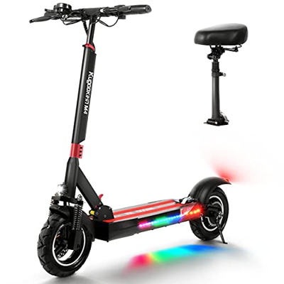 Patinete Electrico Adulto, scooter eléctrico plegable, pantalla LCD 10AH500W, 3 modos de velocidad, neumáticos de 10 pulgadas, equipados con asientos 