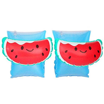 Fengshunte Flotadores de brazo de natación de sandía de PVC con círculos de cangrejo y mangas de brazo flotador para niños pequeños y adultos