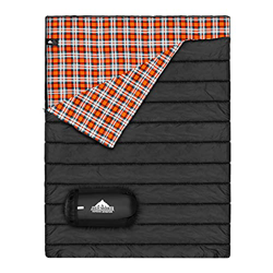 Saco de dormir doble de franela de algodón para camping, senderismo o senderismo. Saco de dormir impermeable para 2 personas, para adultos o adolescen en oferta