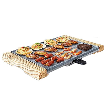 Electricidad Bandeja para Hornear Mármol Natural Parrillas Eléctricas Interior Coreano Parrilla De Barbacoa Cerámica Sin Humo Antiadherente Sin Humo C