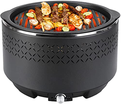 Barbacoa de carbón vegetal sin humo, parrilla de mesa portátil con fuente de alimentación microeléctrica, ventilador a pilas, barbacoa de exterior, pa en oferta