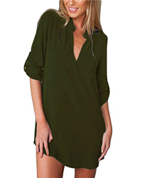 ZANZEA Camisas Mujer Sexy Casual Gasa Camisa Suelta Cuello V Manga Larga Blusa Tops Tallas Grandes Elegante Invierno Camiseta precio