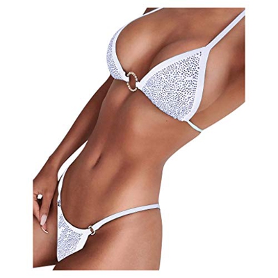 Bikinis Mujer,Dragon868 Sexy Bikini Brasileño con Diamante Mujer 2020 Verano Push Up Halter de Top de Bikini, Brasileño Tangas de Bikini de Cintura Al