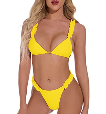 UMIPUBO, Conjuntos de Bikinis para Mujer, Conjuntos de Bikini con Volantes de Dos Piezas, Traje de baño Push Up, Trajes de baño de Talla Grande, Bikin