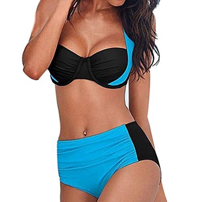 Vectry Traje De Baño Mujer Tallas Grandes Braga Bikini Brasileña Traje De Baño Estampado Tankinis para Mujer Bañador Mujer 2019 Traje De Baño Azul Cla