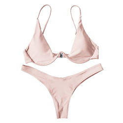 Las Mujeres Bikiní Traje De Baño De Dos Piezas Para Color Sólido Traje De Baño en oferta